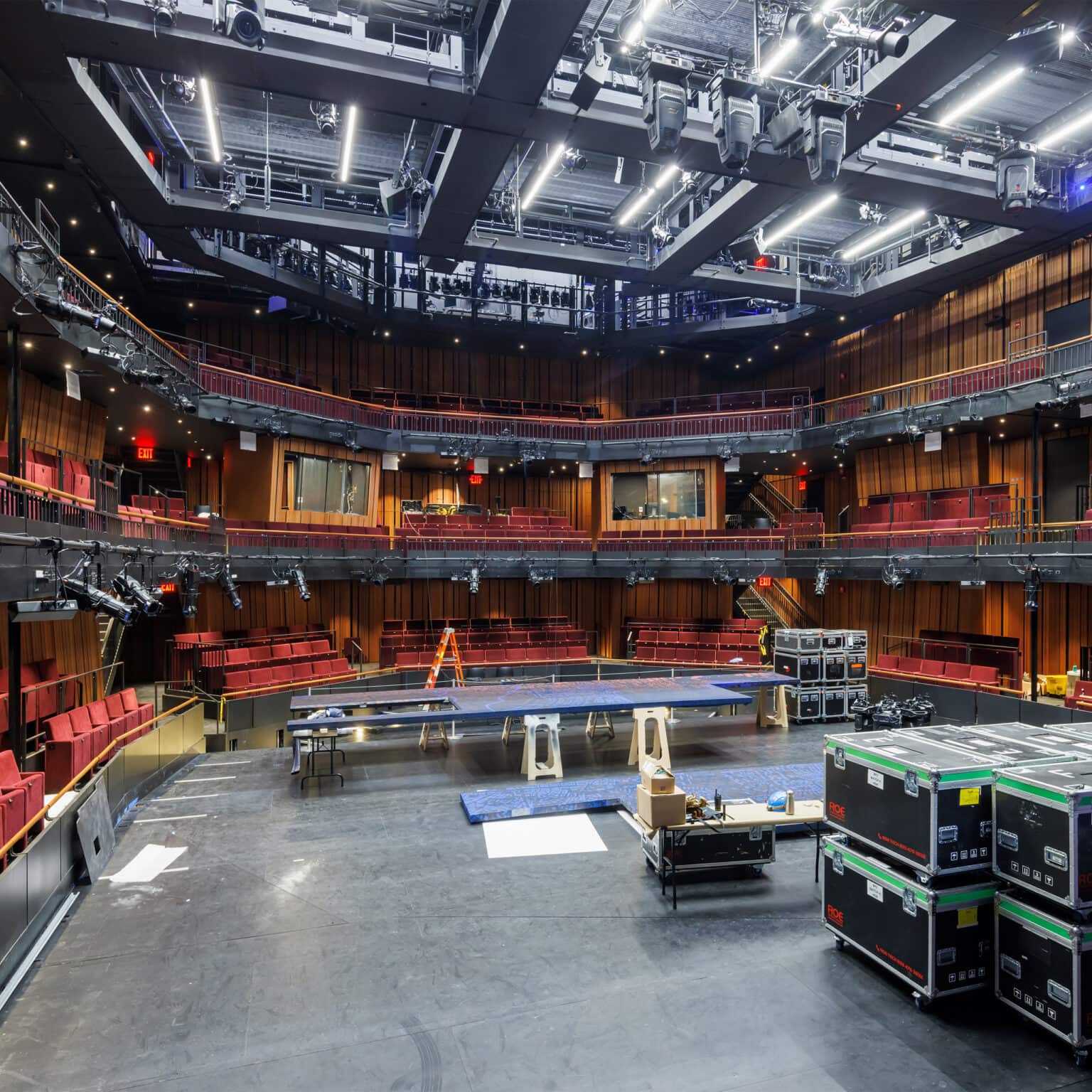 Perelman Performing Arts Center, John E. Zuccotti Theater during load in for first performances.