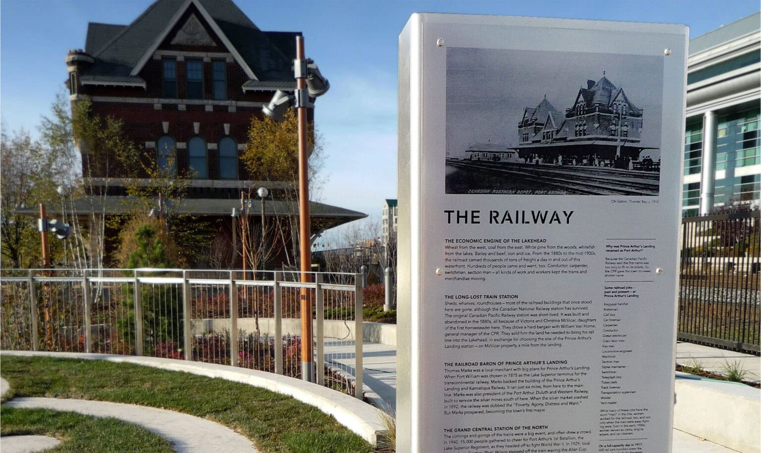 Prince Arthur's Landing interpretive sign on