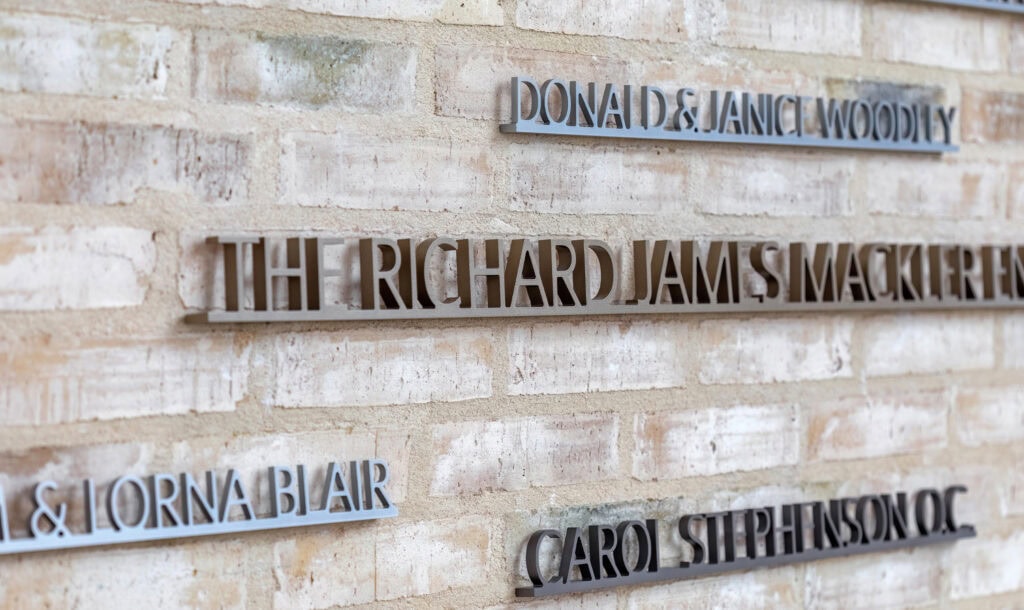detail of donor wall names