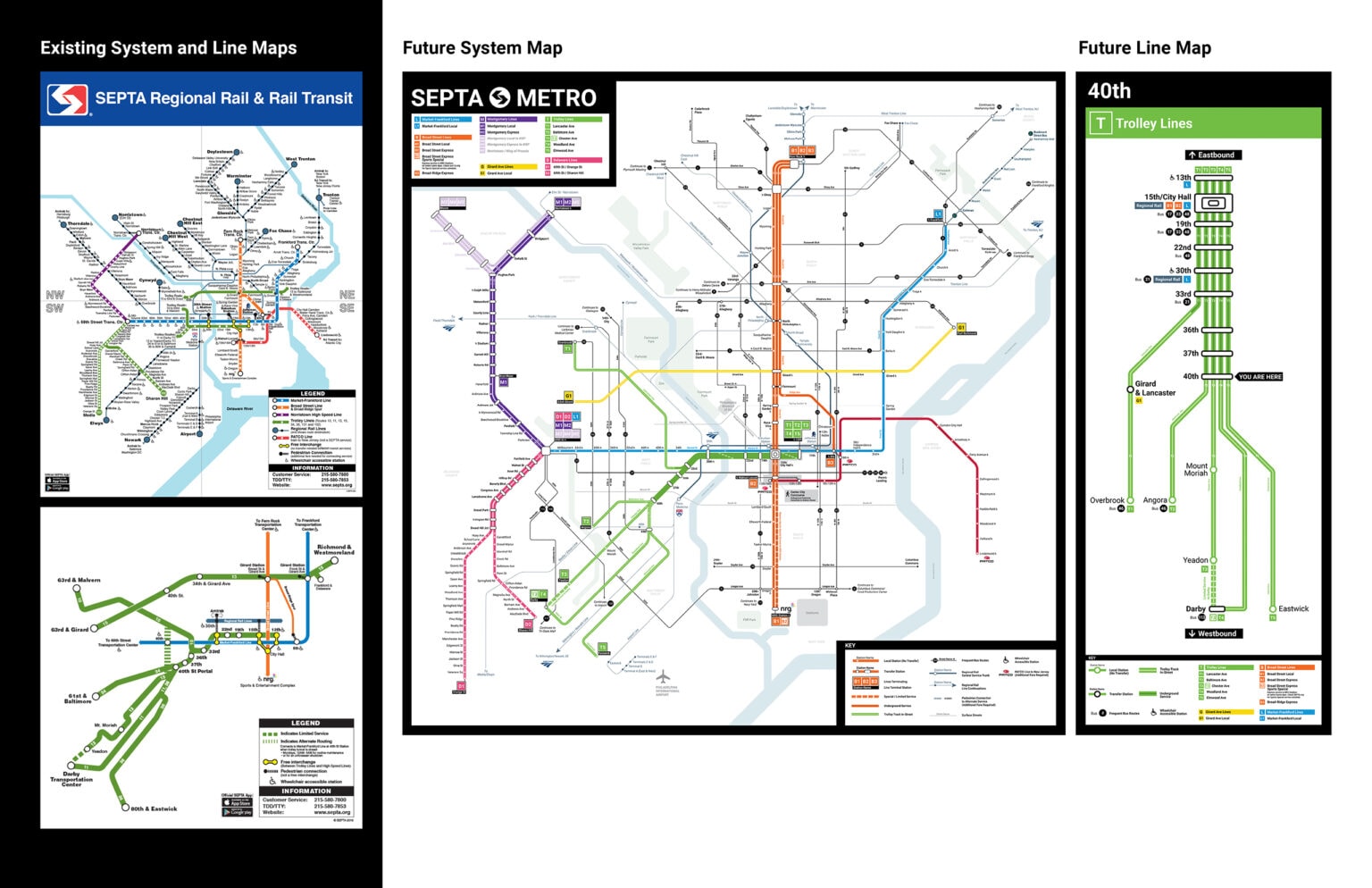 Septa future system map and a line map