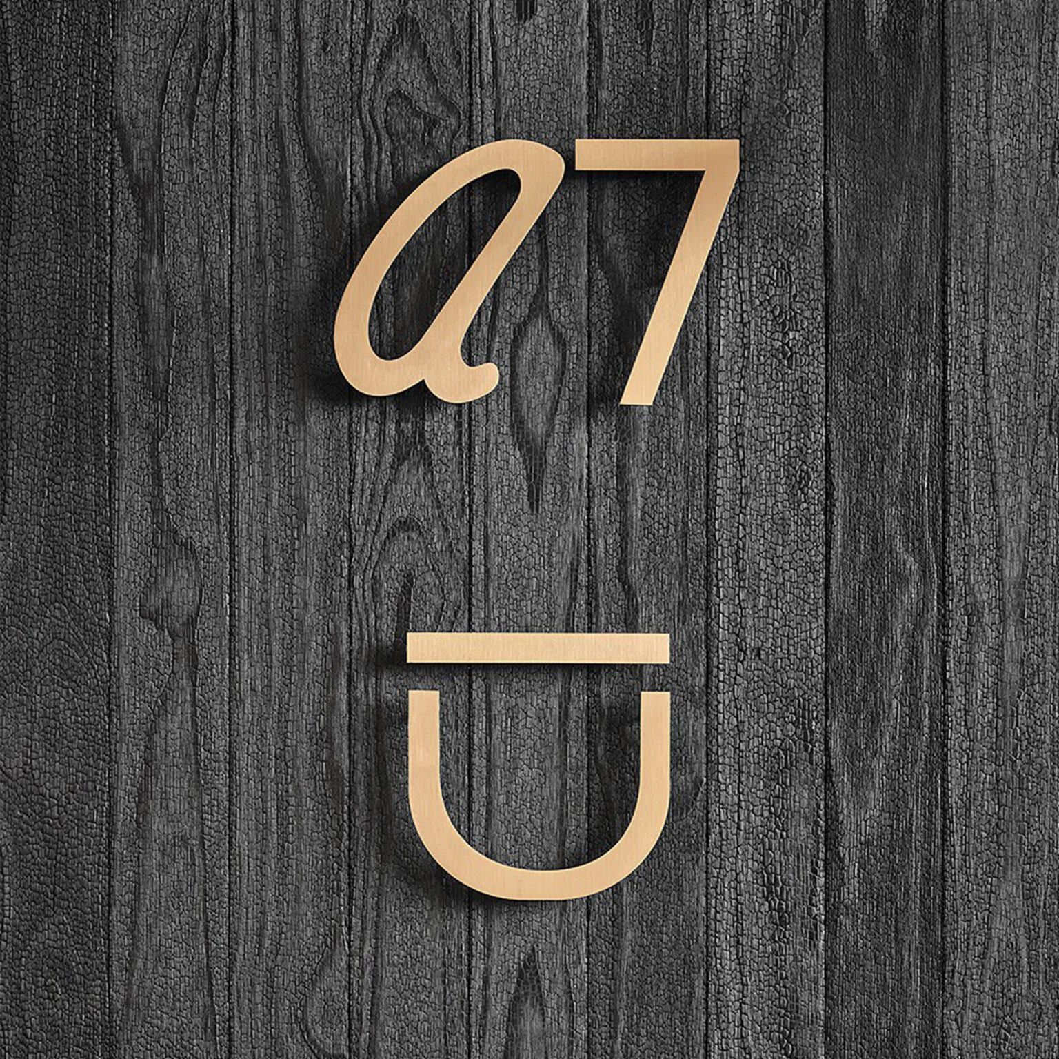 Detail of bronze lettering